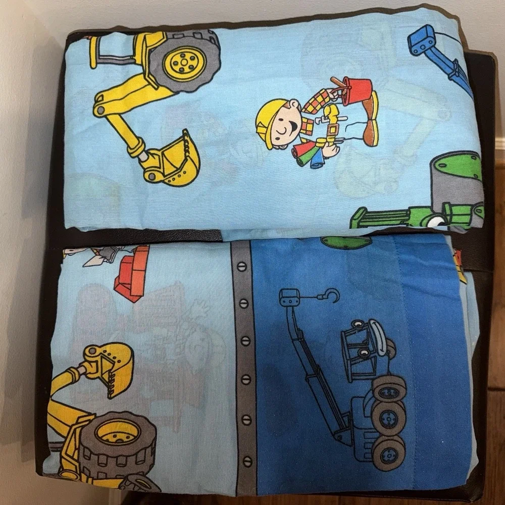 Vintage‎ Bob the Builder Twin Bedding Flat & Fitted Sheet Set